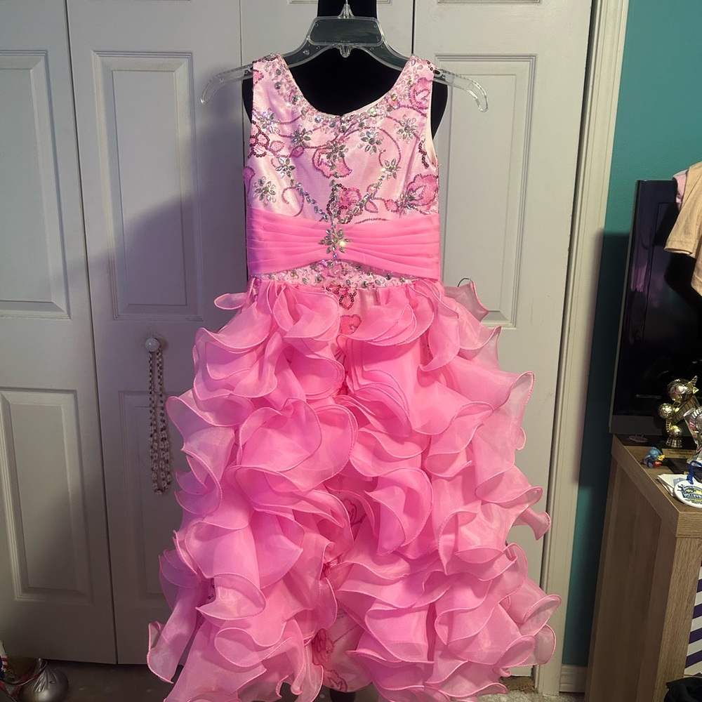 Source Unknown Elegant Pink Floral Kids Dress